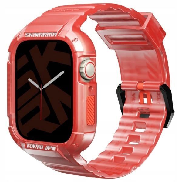 Pouzdro Řemínek Pro Apple Watch 44/45MM Červená Skinarma Saido 2v1