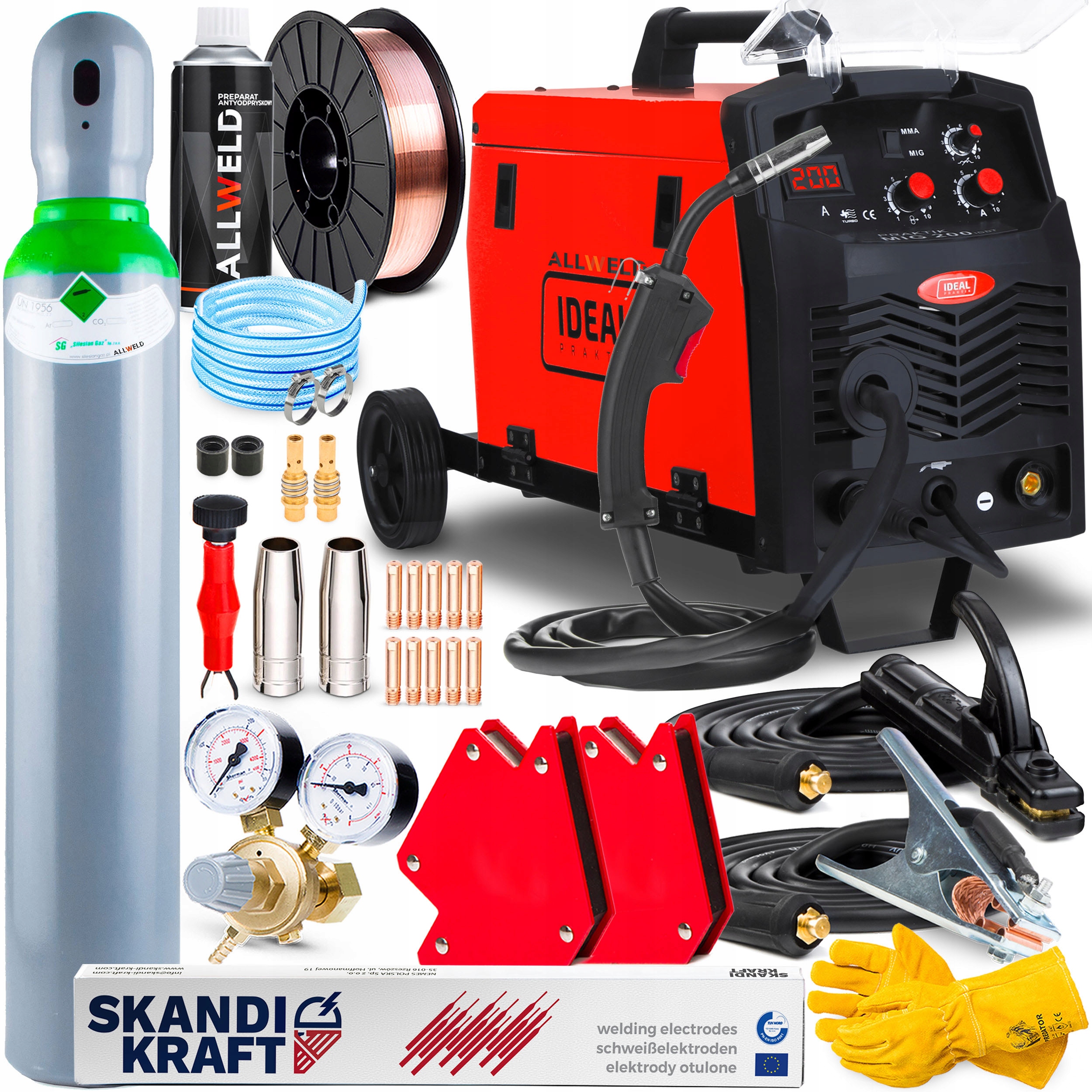 Invertorová Svářečka Ideal Mig 200 Igbt Mag Mma Igbt Flux 200A Z Hliníku