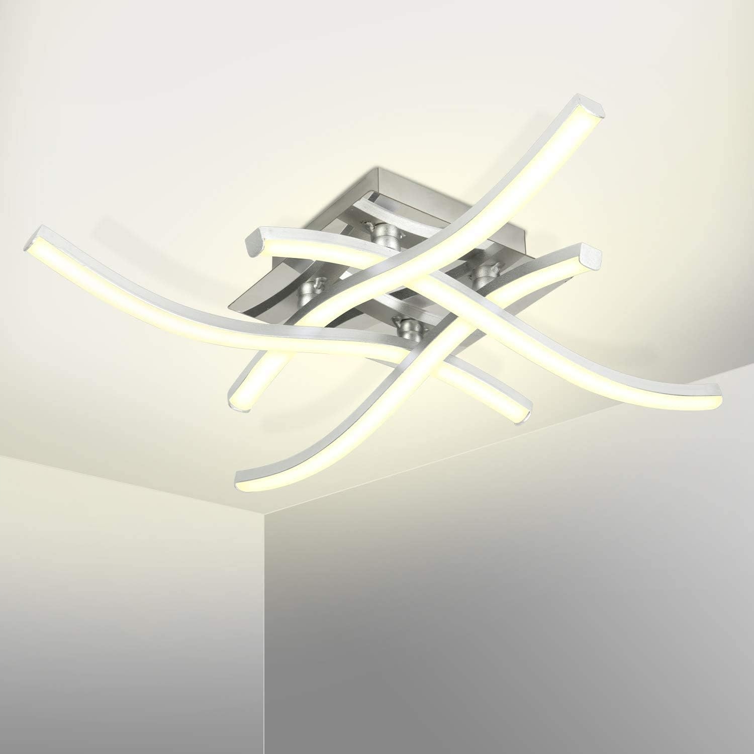 Led Stropní Svítidlo 4 zakřivené žárovky 3 teploty barev Dálkový Ovladač