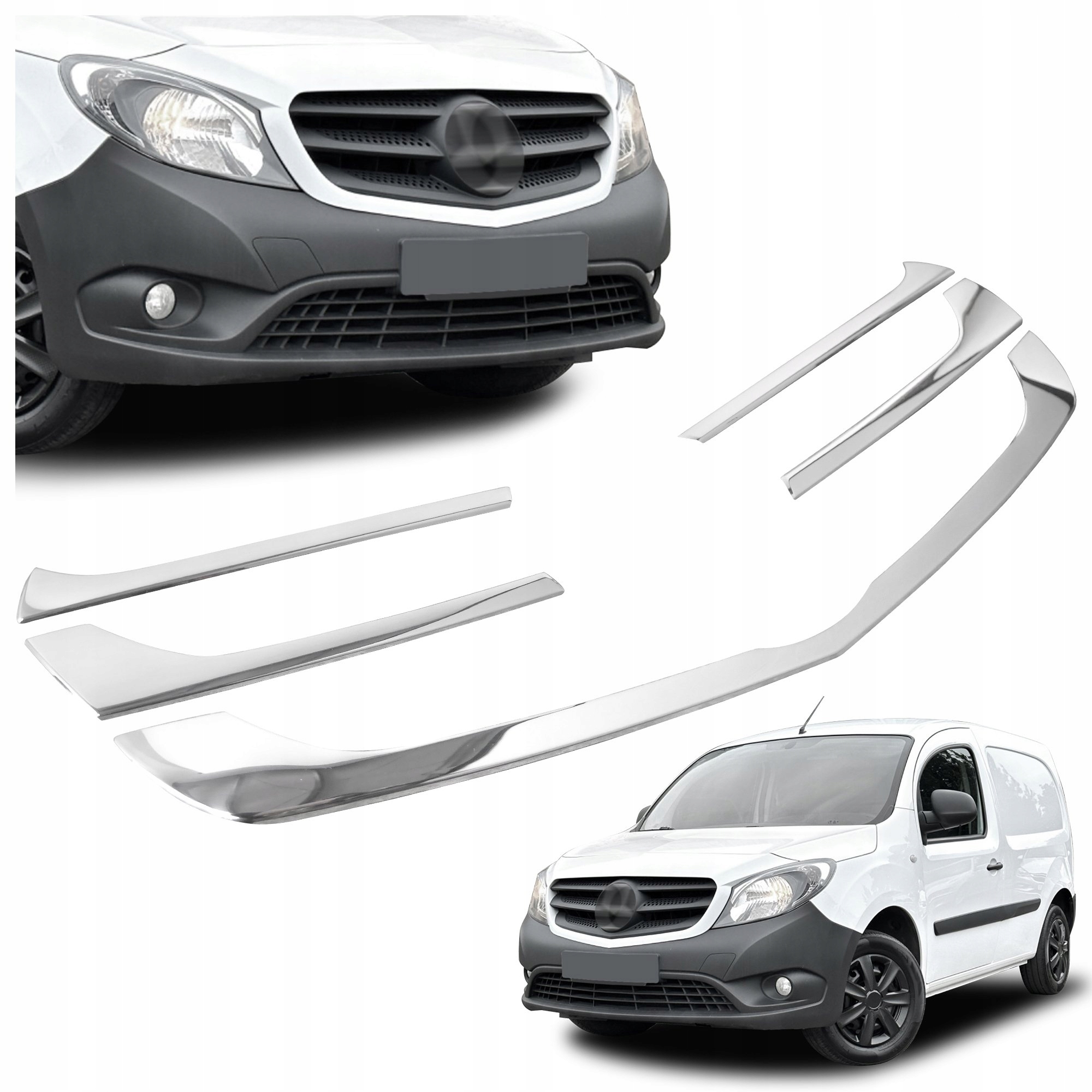 Lišty atrapy predného maskovacieho grilu pre Mercedes Citan W415 2012-2021