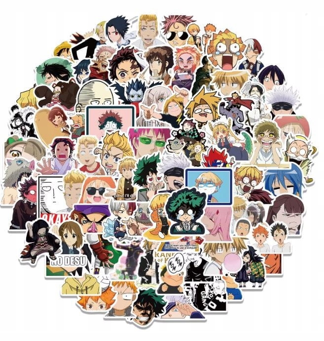 Naklejki winylowe Wlepy Anime MIX 100 sztuk Stickerbomb