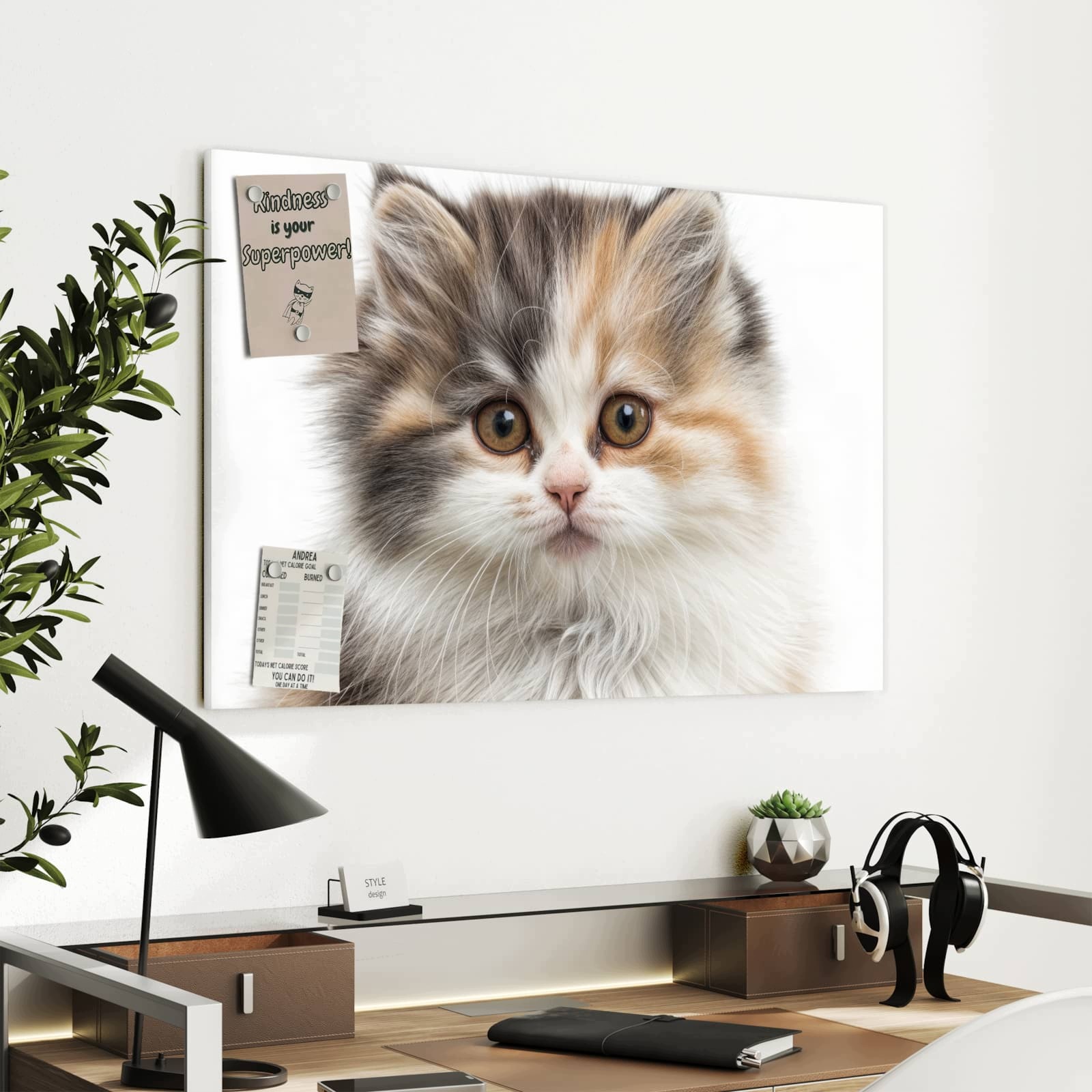 Magnetická tabule Puszysty Kočka 90 × 60 cm