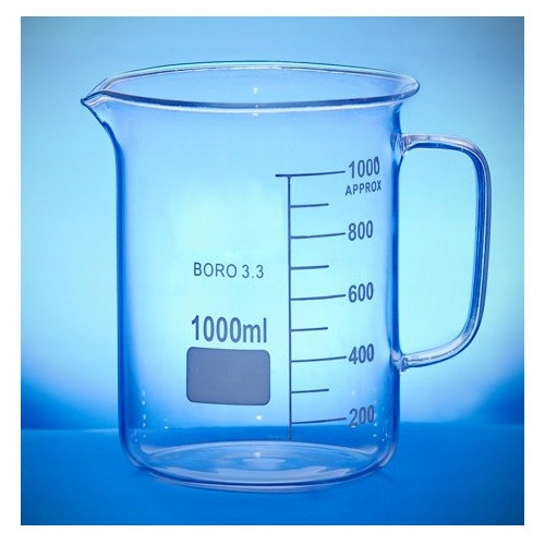 

Zlewka Niska Z Uchem 1000ml Szklana Boro 3.3 Skala