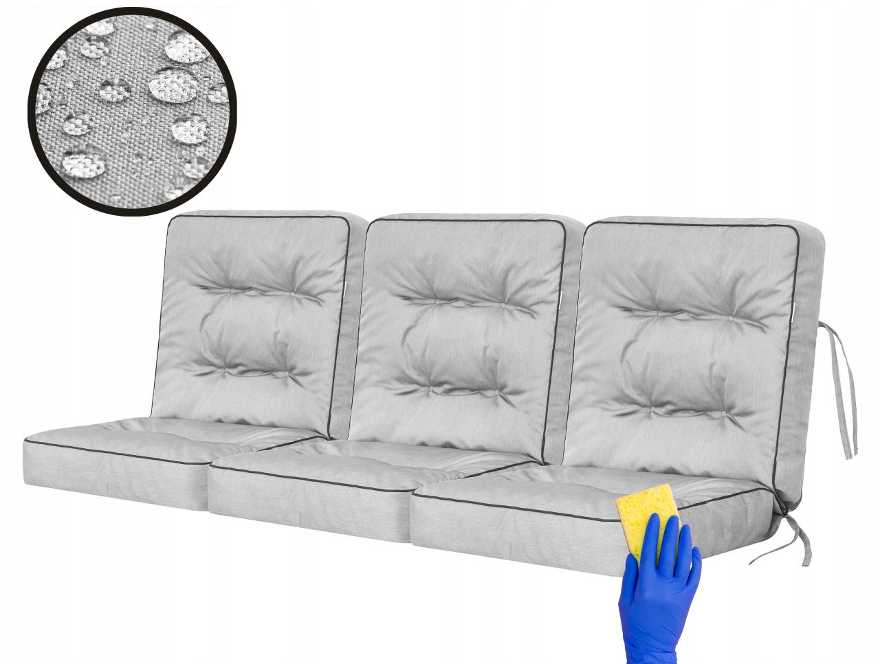 Polštář na zahradní houpačku, Poduška na lavičku, Voděodolná, 180 cm