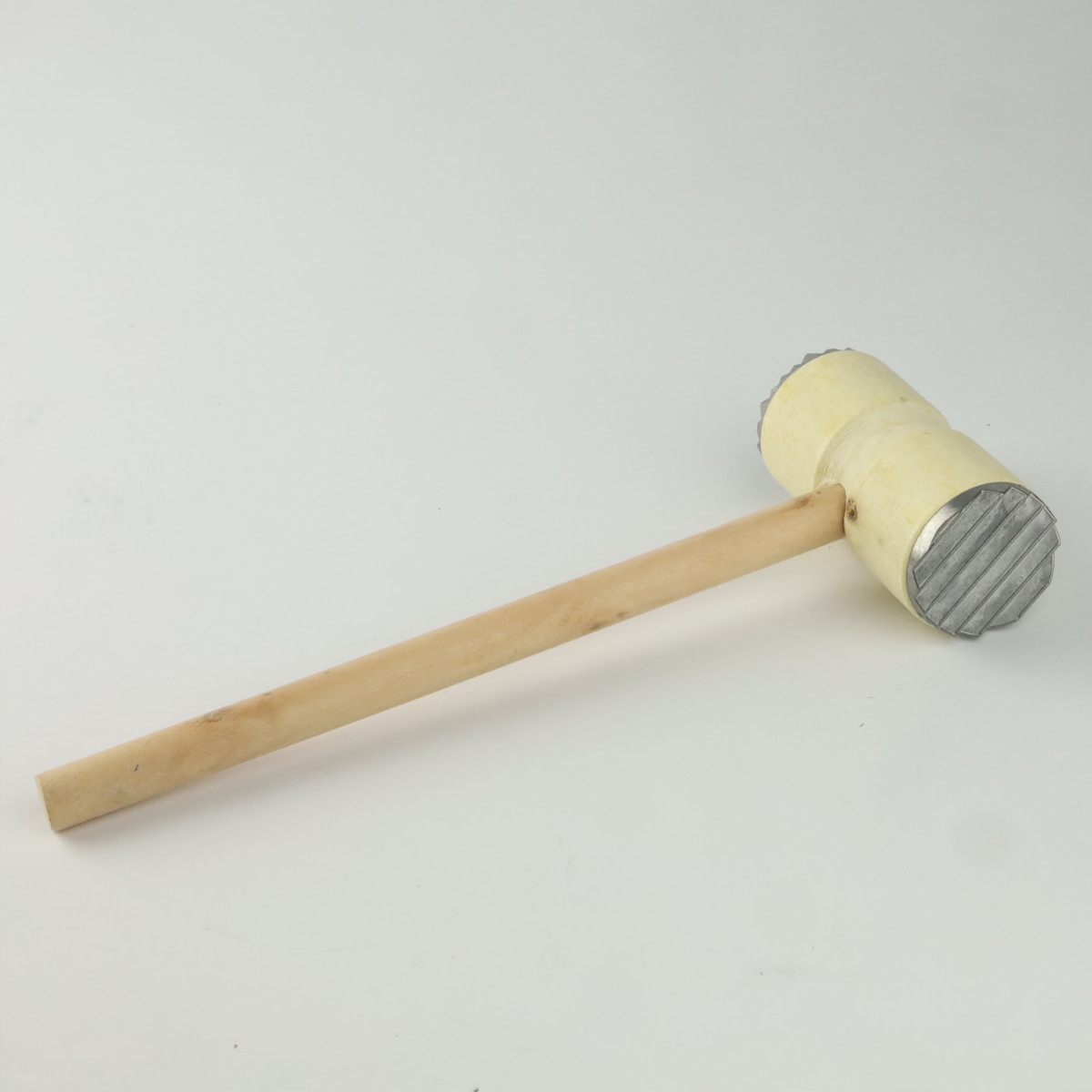 TŁUCZEK DO MIĘSA DREWNIANY DWUSTRONNY SOLIDNY MŁOTEK OKUTY KOTLETY