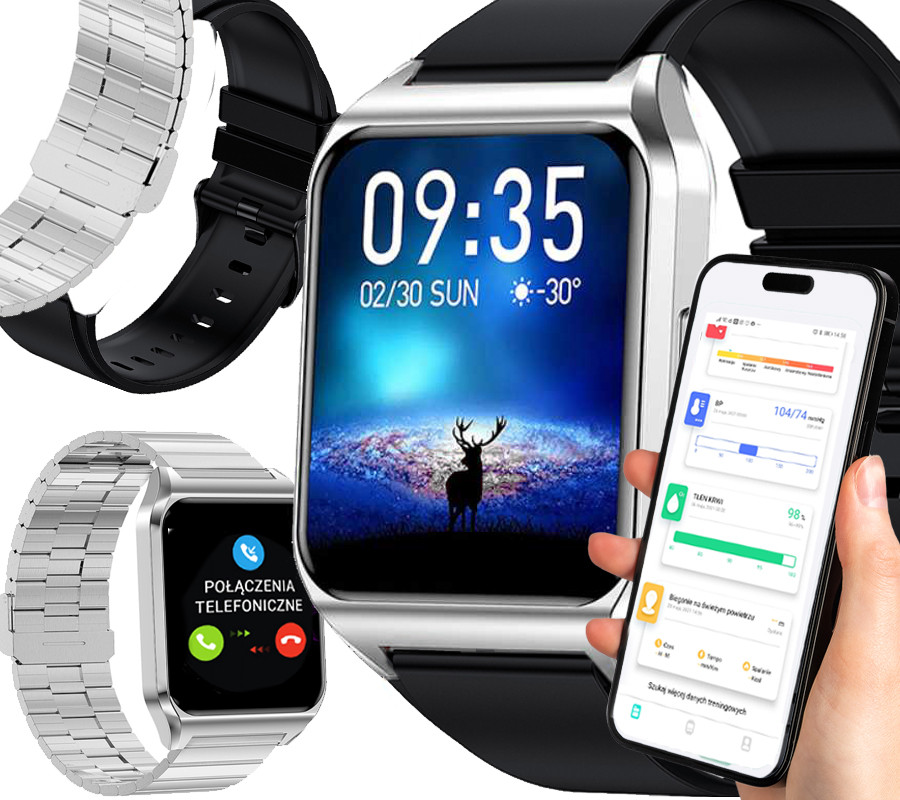 Chytré Hodinky hodinky Tlak Puls Hovory Teploměr pásek náramek
