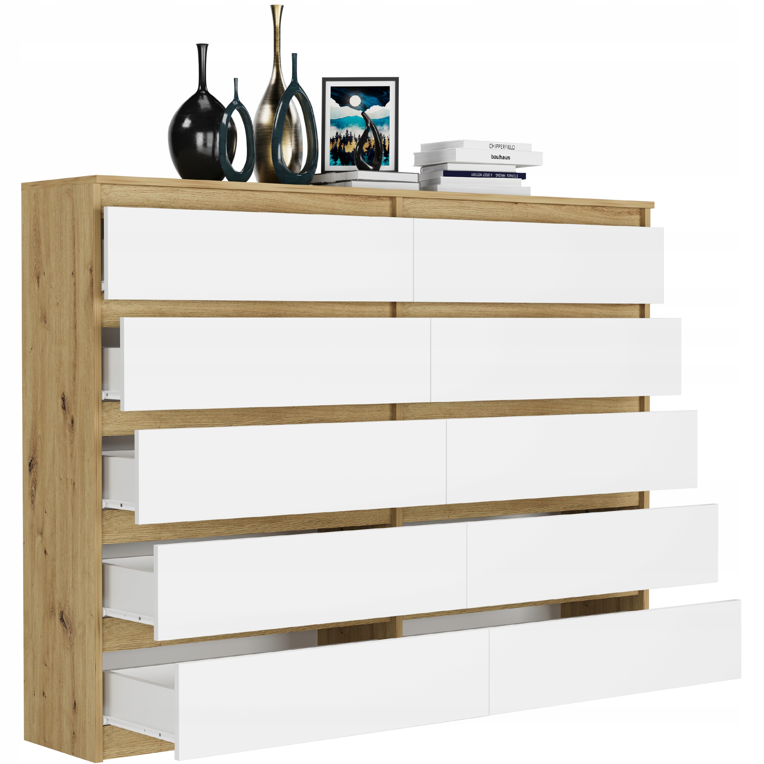 Nowoczesna KOMODA 160 SZAFKA 10 SZUFLAD R-160-S10 ARTISAN MIX