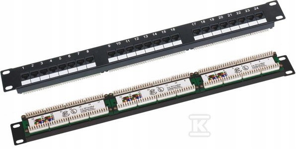 Patch Panel 1U/19" Utp 24 Portů KAT.5E Lsa