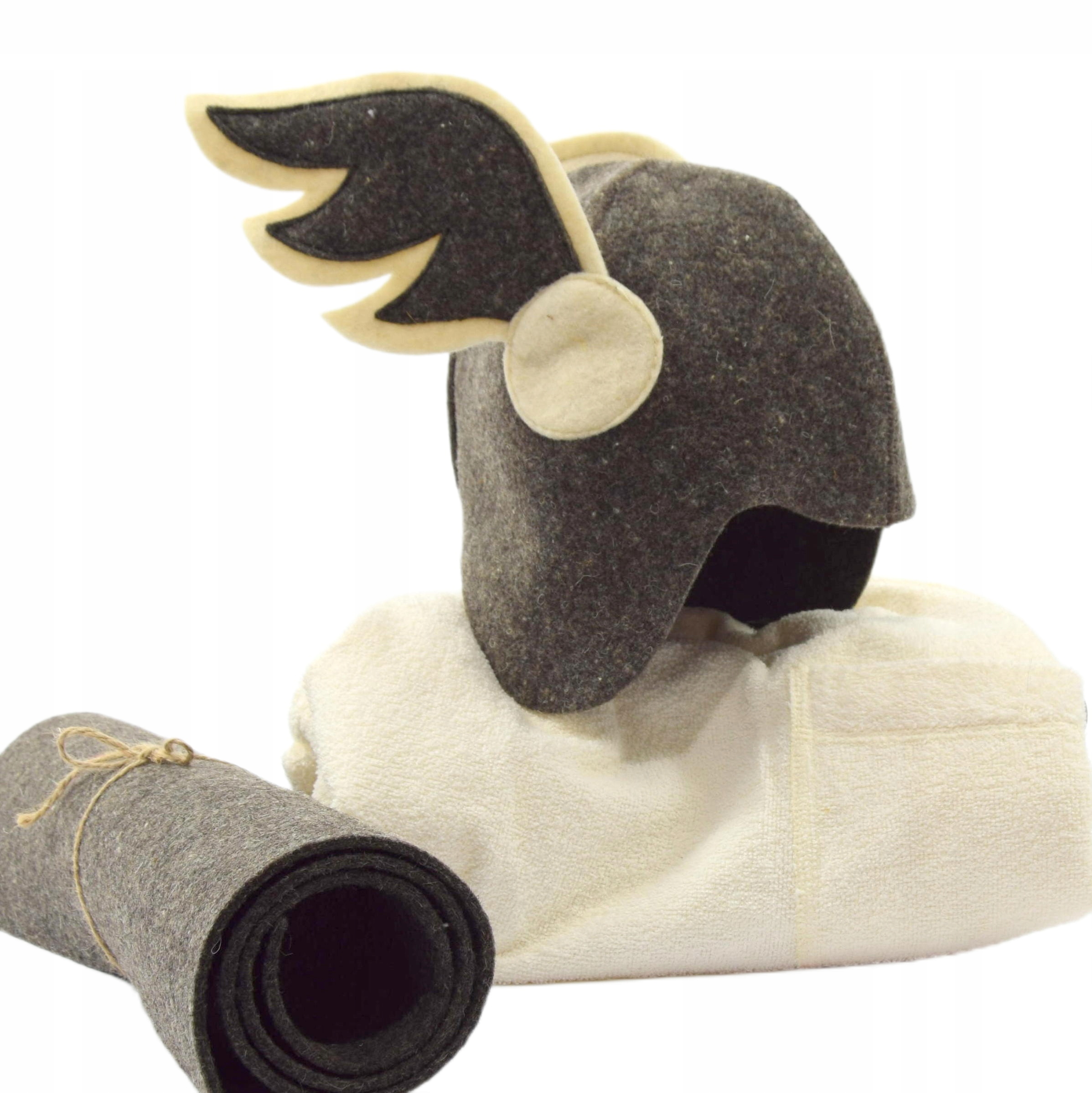 Čepice do sauny vlněná Set pánská 3 dílná Asterix vel L