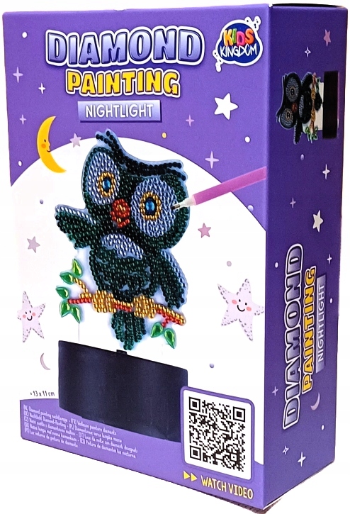 LAMPKA NOCNA ! KOLOROWA SOWA ! MALOWANIE DIAMENCIKAMI ! ZABAWKA KREATYWNA !