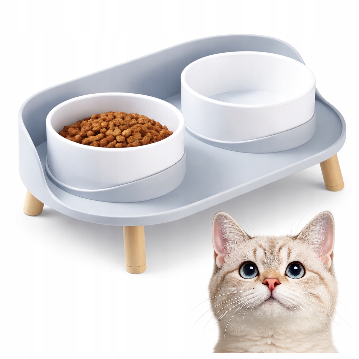 Levně Dvojitá Miska, Vyvýšený Stolek Na Stojanu, Stabilní Nastavení