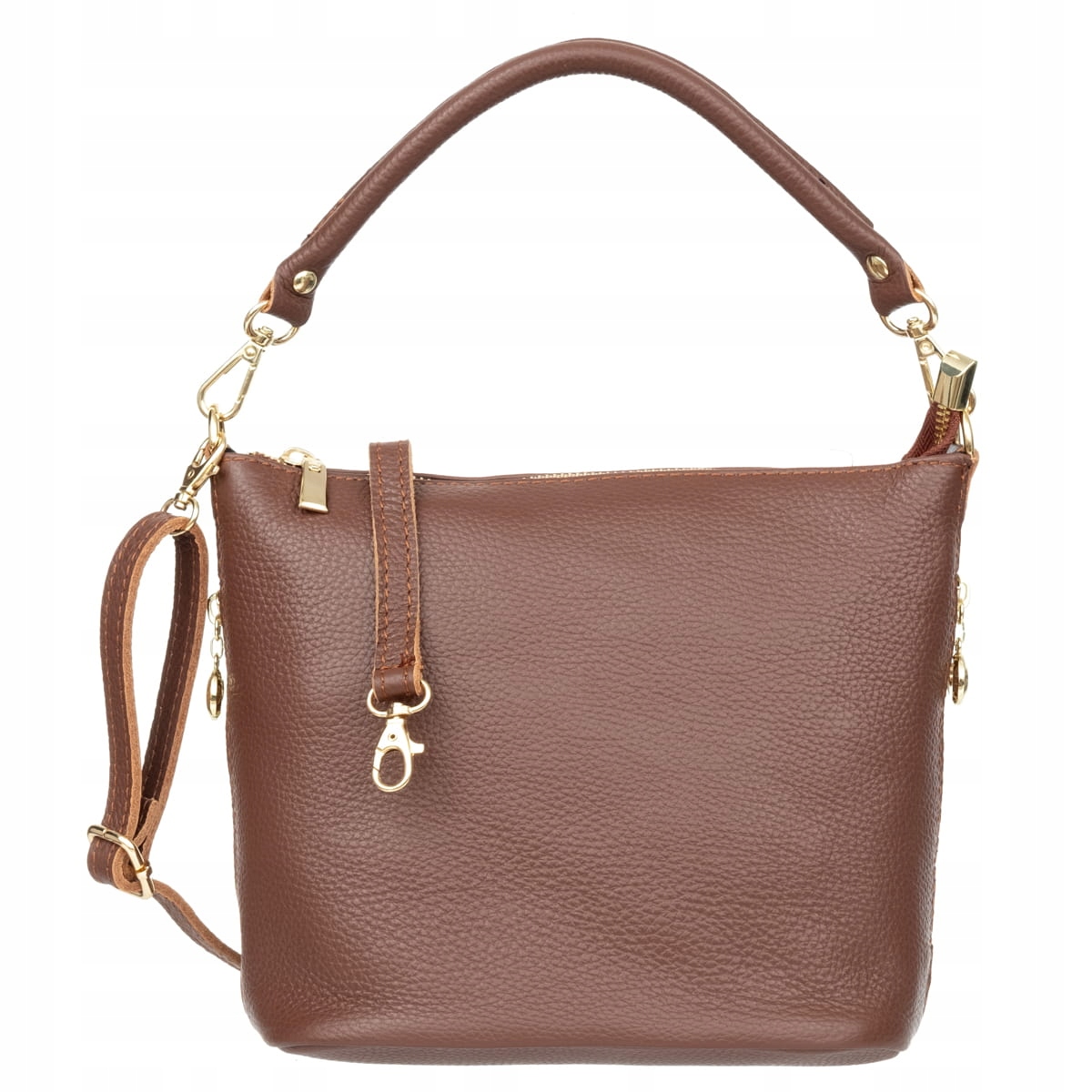 Malá dámská kožená kabelka Vezze Molla Hnědá