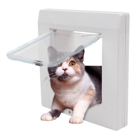 Levně Dvířka pro kočky bílá 4 nastavení zámku 24x24x