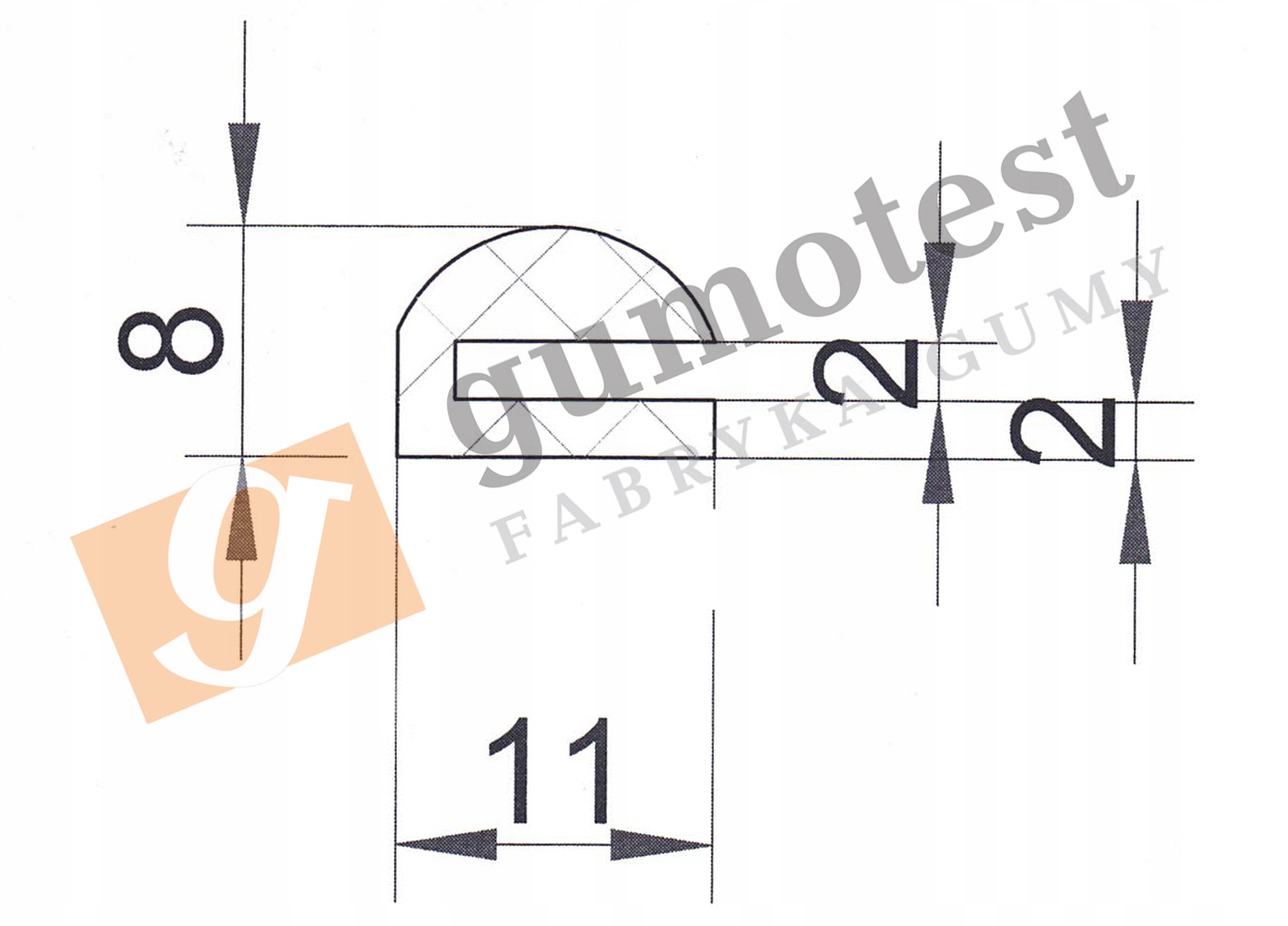 USZCZELKA KRAWĘDZIOWA B-804 TYP U NA RANT 2MM Marka inny