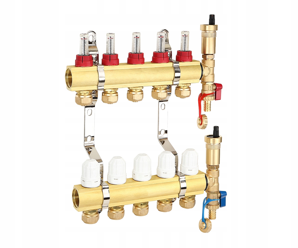 Rozdělovač 5 Okruhů Podlahového Vytápění Pro Mosazné Spojky Podlahové Krytiny