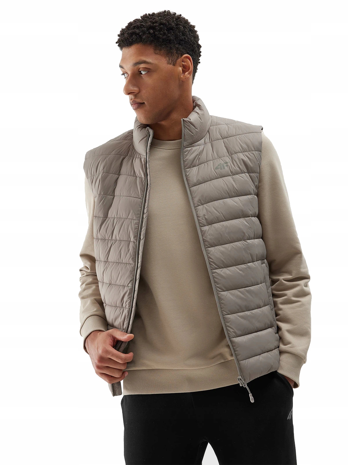 Pánská Kamizelka 4F péřová 4FWSS24TVJAM098-83S bunda bez rukávů, prošívaná, velikost S