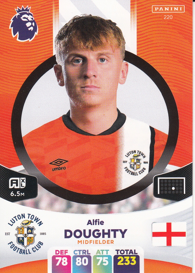 Panini Premier League 2024 Karty piłkarskie Luton Town Doughty 220