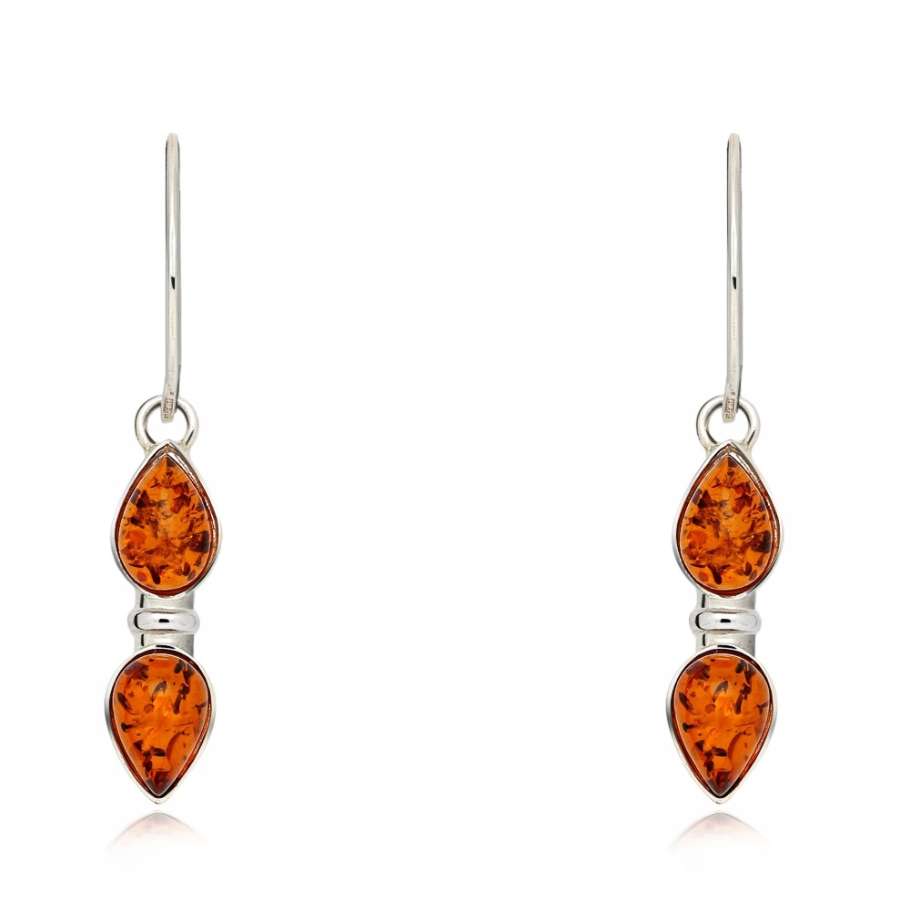 Srebrne kolczyki z bursztynem pr.925