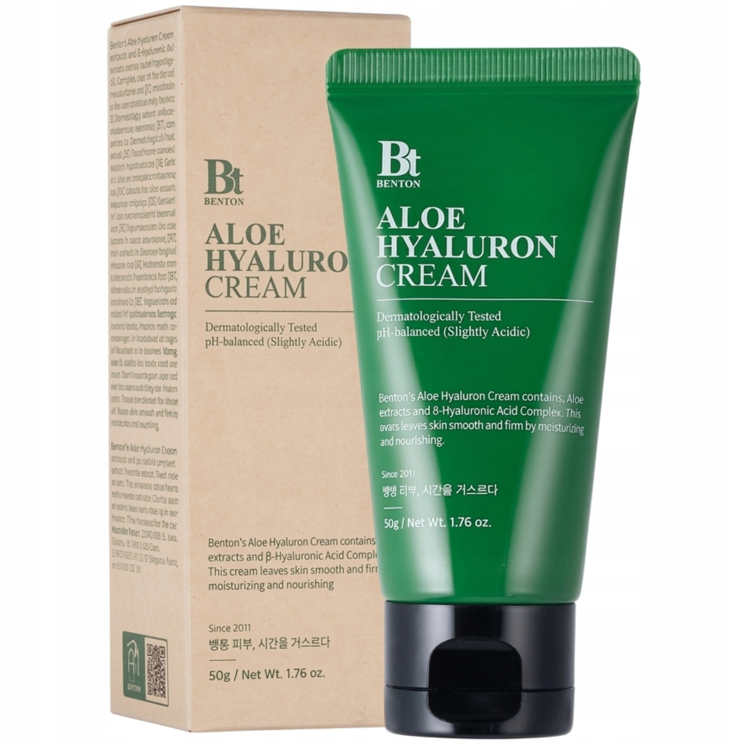 Hydratační krém na obličej s aloe vera Benton Aloe Hyaluron Cream 50 g