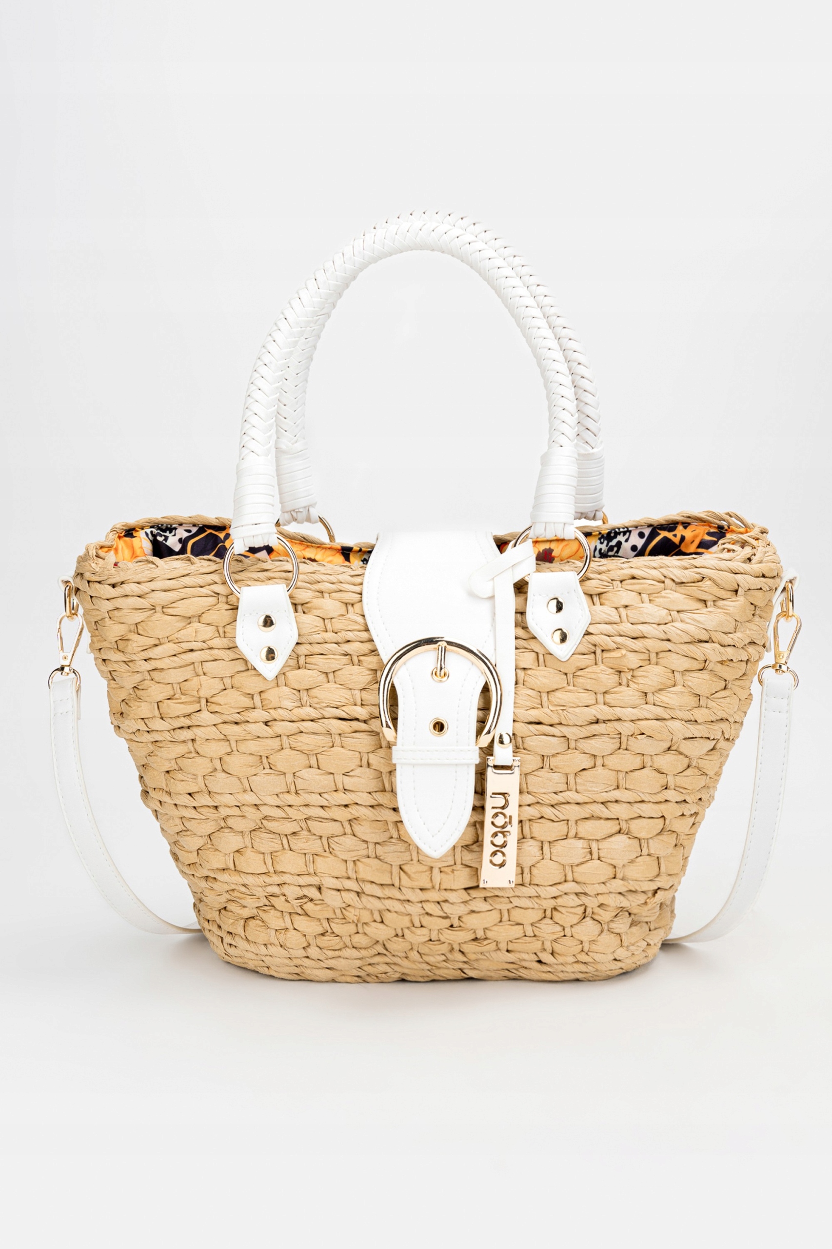 DAMSKA PLECIONA TOREBKA KOSZYK NOBO Z KLAPKĄ BIAŁA MIEŚCI A5 EAN (GTIN) 5904619232089