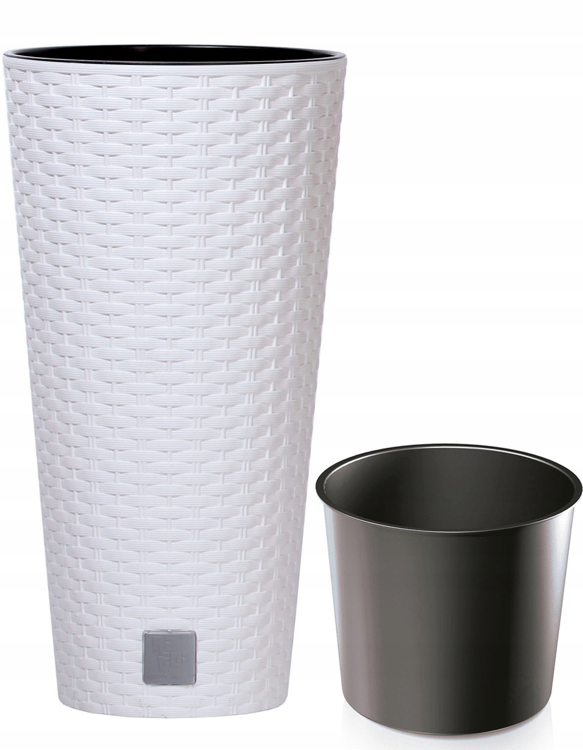 

Doniczka Rattan Donica Biała Skrzynka + Wkład