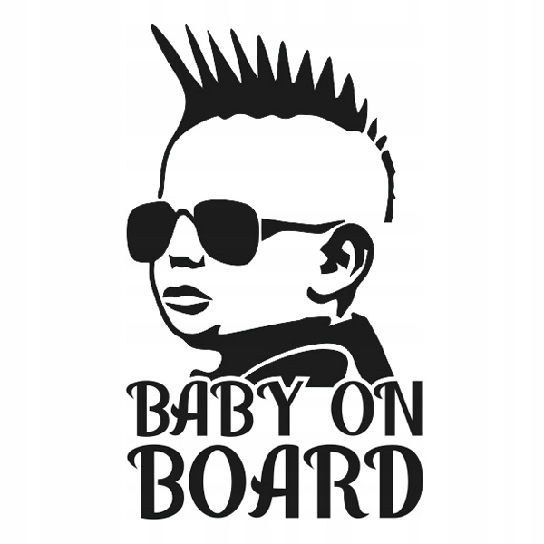 Naklejka na auto Baby On Board dziecko w aucie irokez