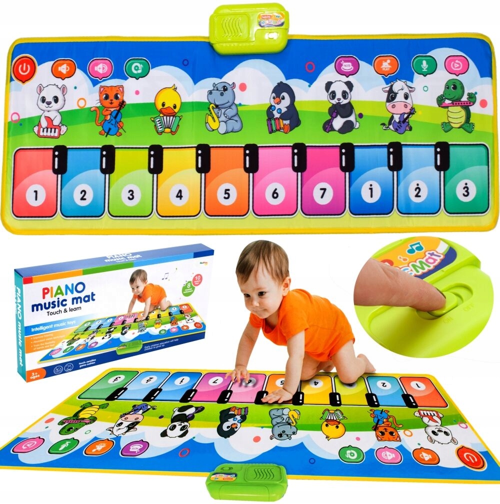 

Mata Muzyczna Interaktywna Pianinko Nagrywa Dźwięk