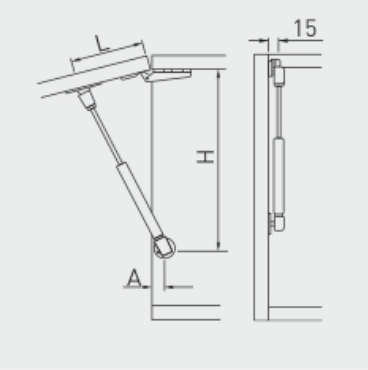 Podnośnik gazowy siłownik meblowy 80 N GTV Kod producenta PD-G0080