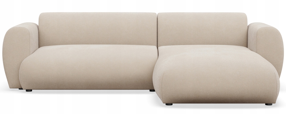 Rohová Sedací Souprava s funkcí spaní Emia, pravostranná, krémová žinylka Easy Clean