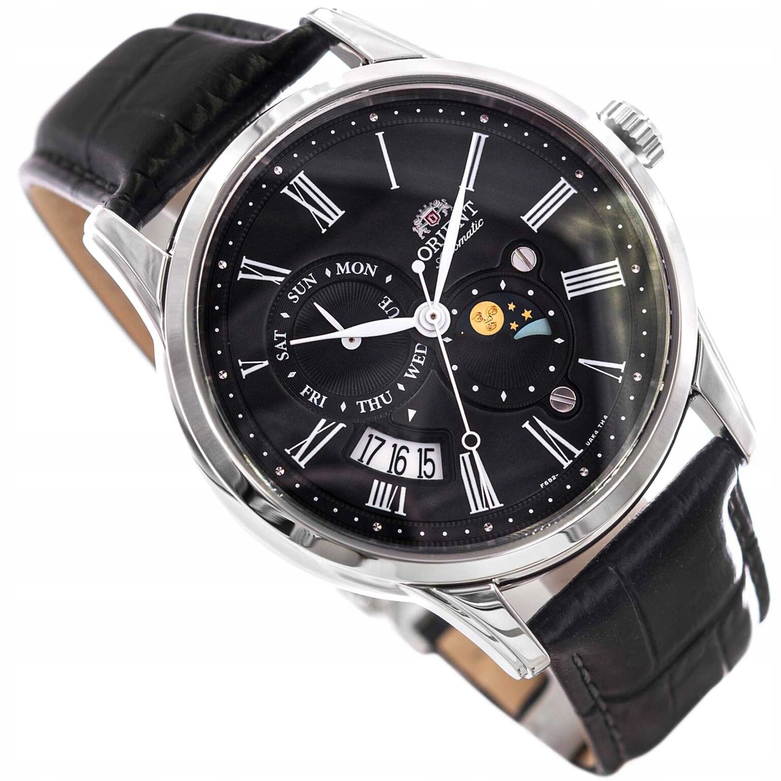 Pánské Hodinky Orient RA-AK0010B30B Sun & Moon Automatic Černé Na Pásku