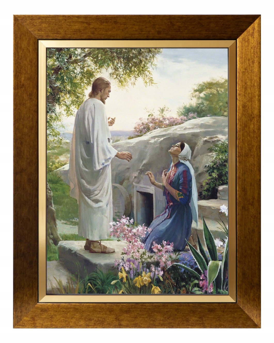 Ježíš Maria Magdalena – Sakrální Obraz Na Plátně Se Zlatým Rámem 30X40