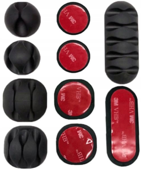 

Samoprzylepny organizer uchwyt kabli x10 Zestaw 3M