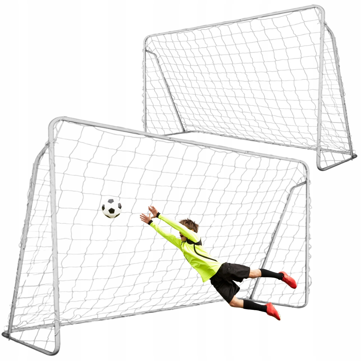 2X Bramka Zestaw Duża Piłkarska Dla Dzieci Przenośna Metalowa Piłki Nożnej