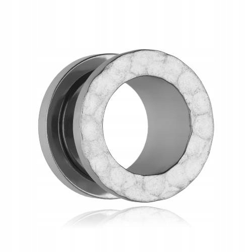 

Tunel do uszu odkręcany ozdobny srebrny 10 mm