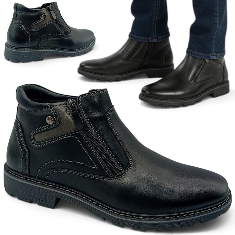 Kotníkové Boty Podzimní Kotníkové Boty Zateplené Elegantní zip Vanhorn Černé 43