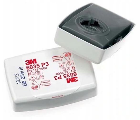 PÓŁMASKA MASKA PRZECIWPYŁOWA KOMPLETNA 3M 6300 + FILTRY 6035 P3 ORYGINAŁ Model 6300