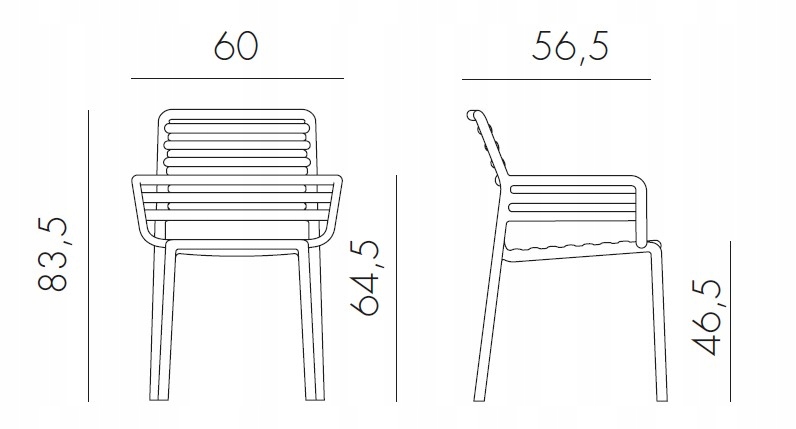 Krzesło Nardi DOGA - kolor antracite/antracytowy Linia DOGA