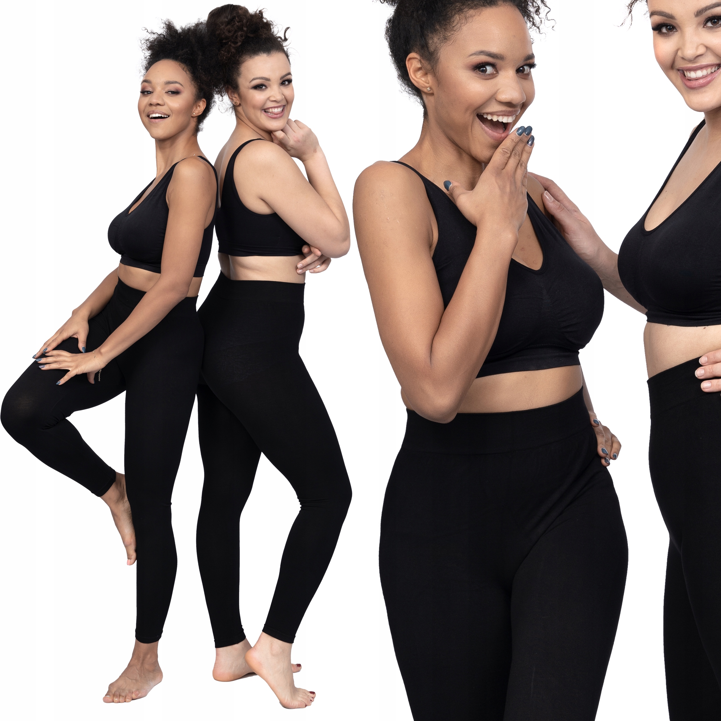 

Legginsy bezszwowe Czarne kryjące Size Plus