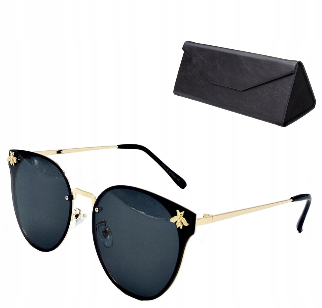 OKULARY POLARYZACJA damskie etui Black PRE V11