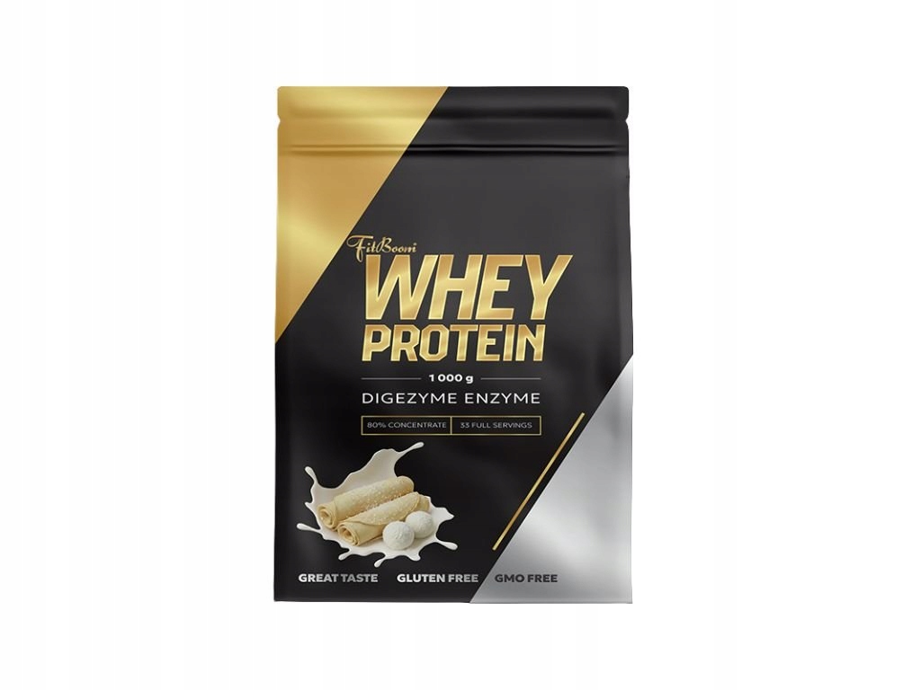 FitBoom Whey Protein 1000g white rafaello french wafers