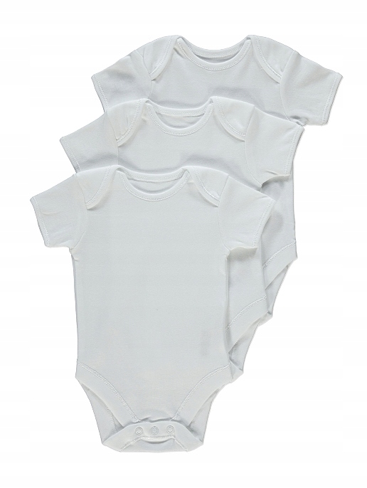 

Body krótki rękaw białe 3-pak George 4,1 kg 50-56