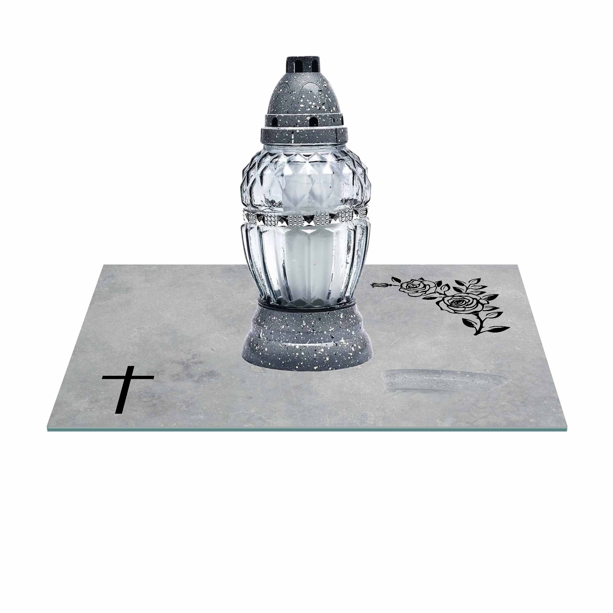 SZKLANA PODSTAWKA POD ZNICZE 40x30cm 497b