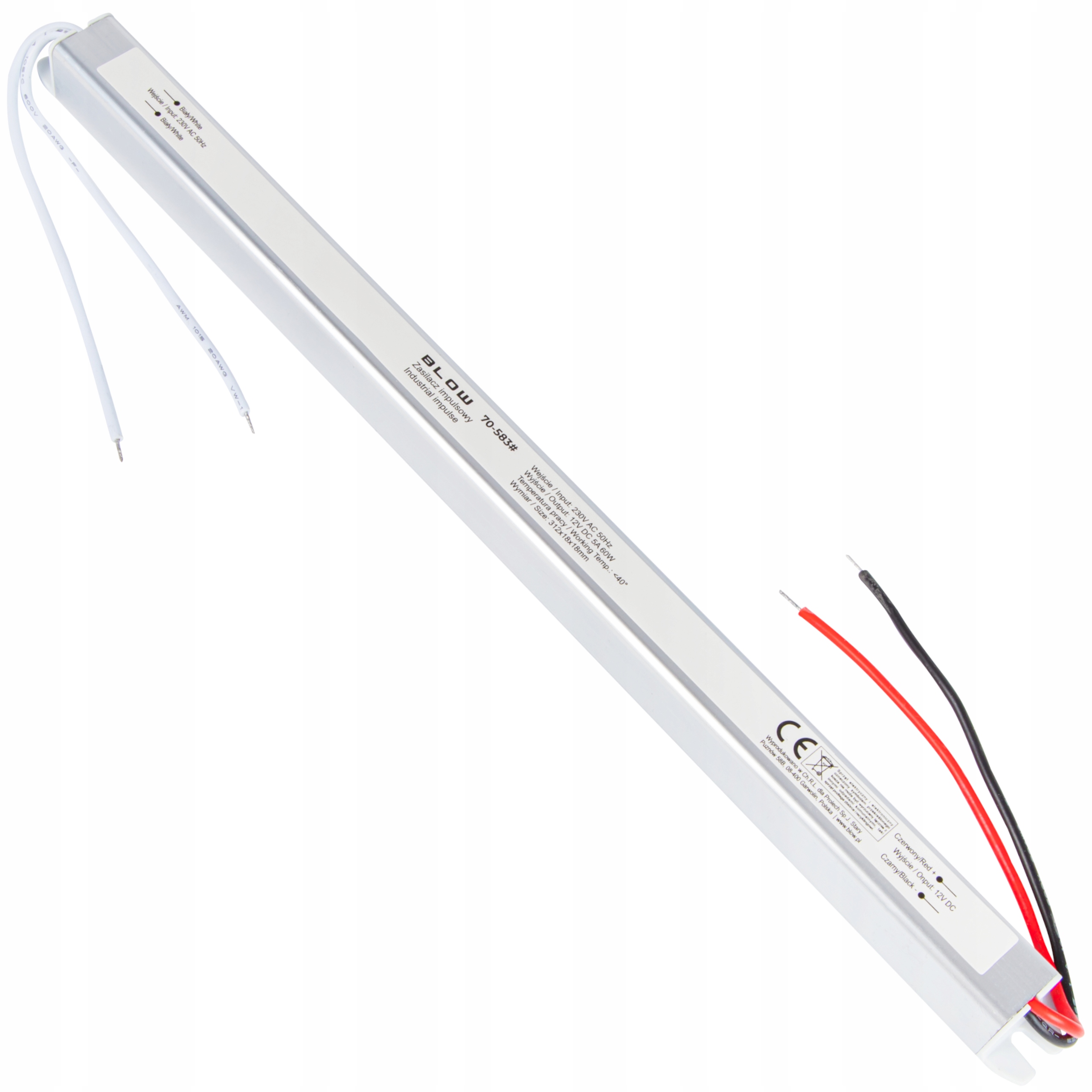 

Zasilacz Taśm Led Ultra Slim IP20 12V 5A 60W