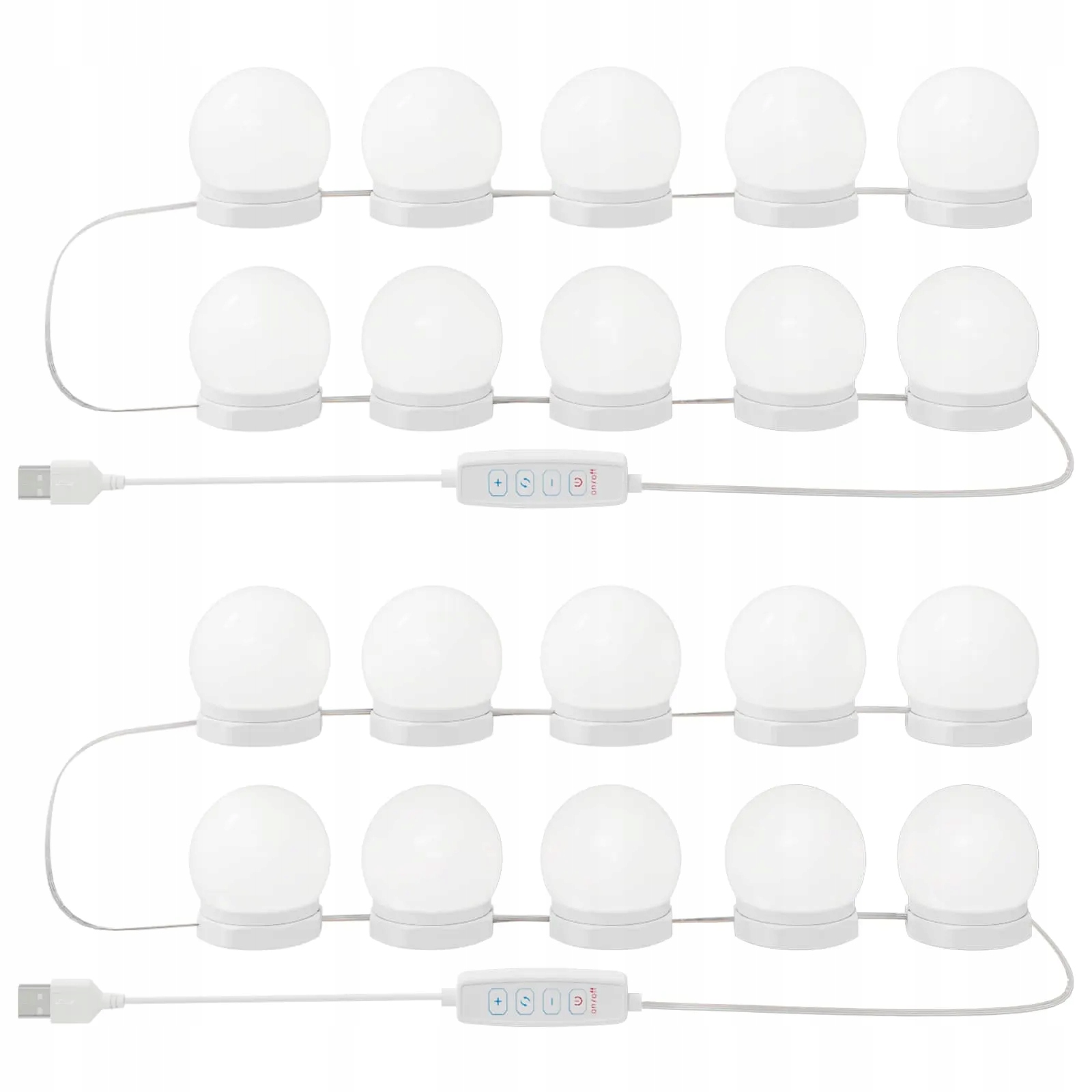 Zrcadlová světla s Led světly 2ks, bílá, 4.5 x 4.5 x 4.8 cm