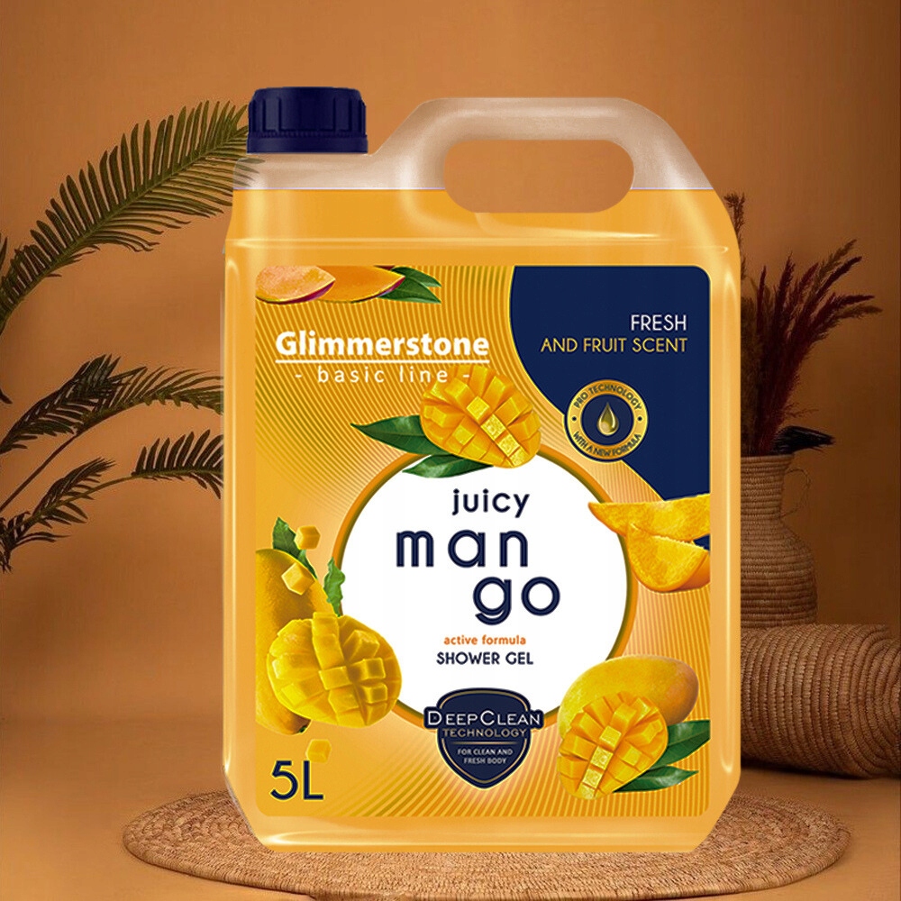 GLIMMERSTONE SHOWER GEL ŻEL POD PRYSZNIC SOCZYSTE ŚWIEŻE MANGO 5L JAKOŚĆ Opakowanie butelka