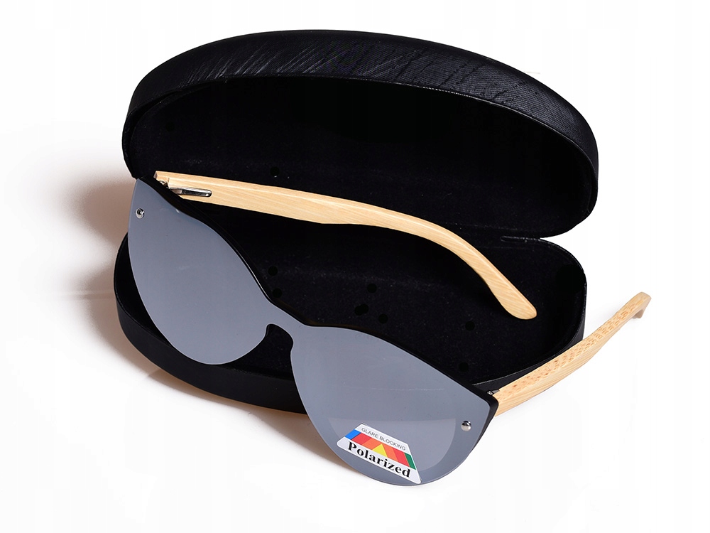 OKULARY POLARYZACYJNE DAMSKIE DREWNIANE LUSTRZANKI Fason nerdy