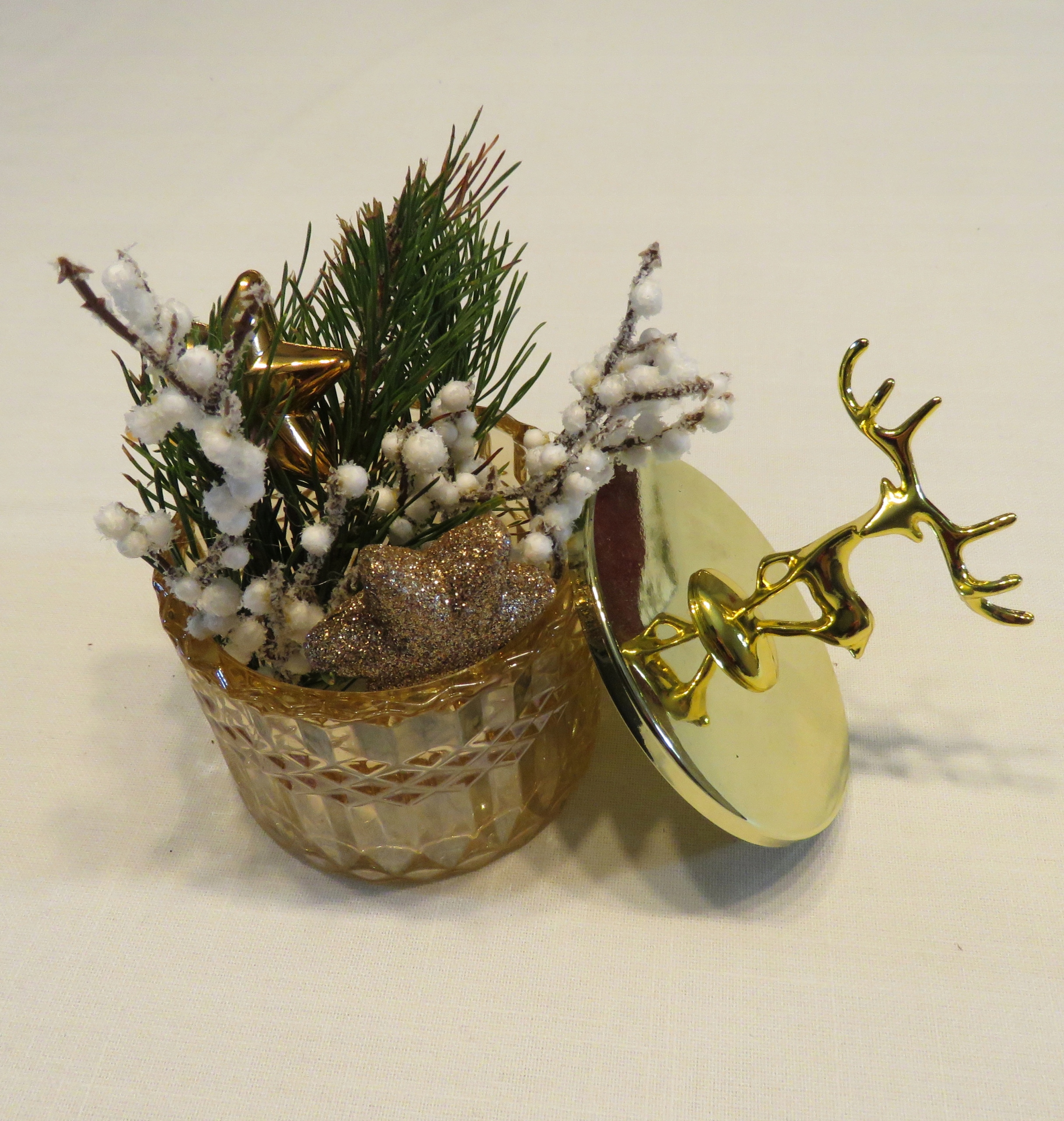 ŚWIECZNIK SZKLANY GLAMOUR OSŁONKA NA ŚWIECE POJEMNIK DEKORACYJNY Z POKRYWKĄ Materiał szkło