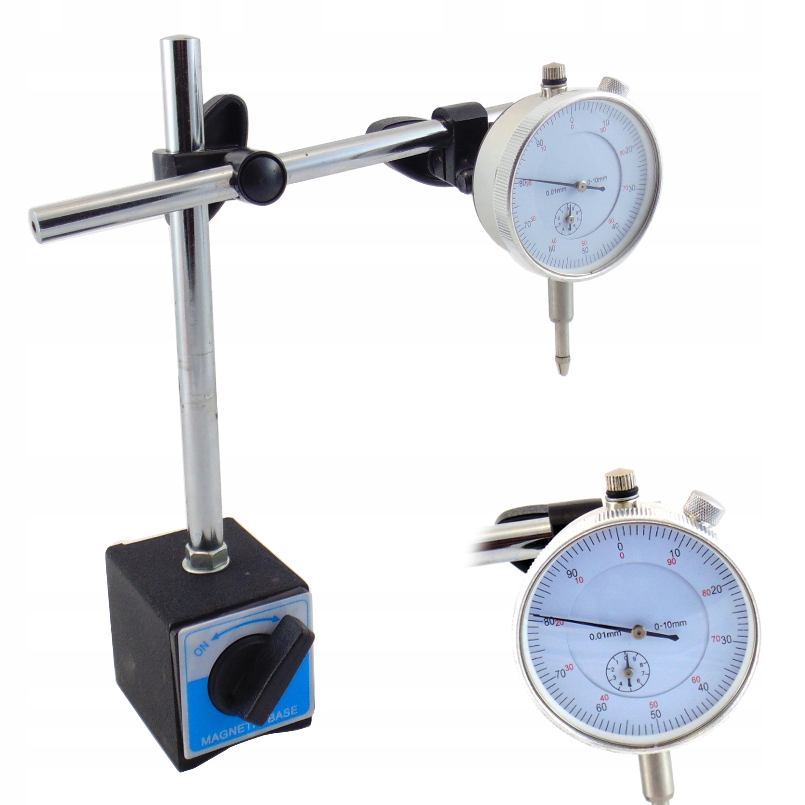 

Czujnik Zegarowy Statyw Magnetyczny 0-10mm Zestaw