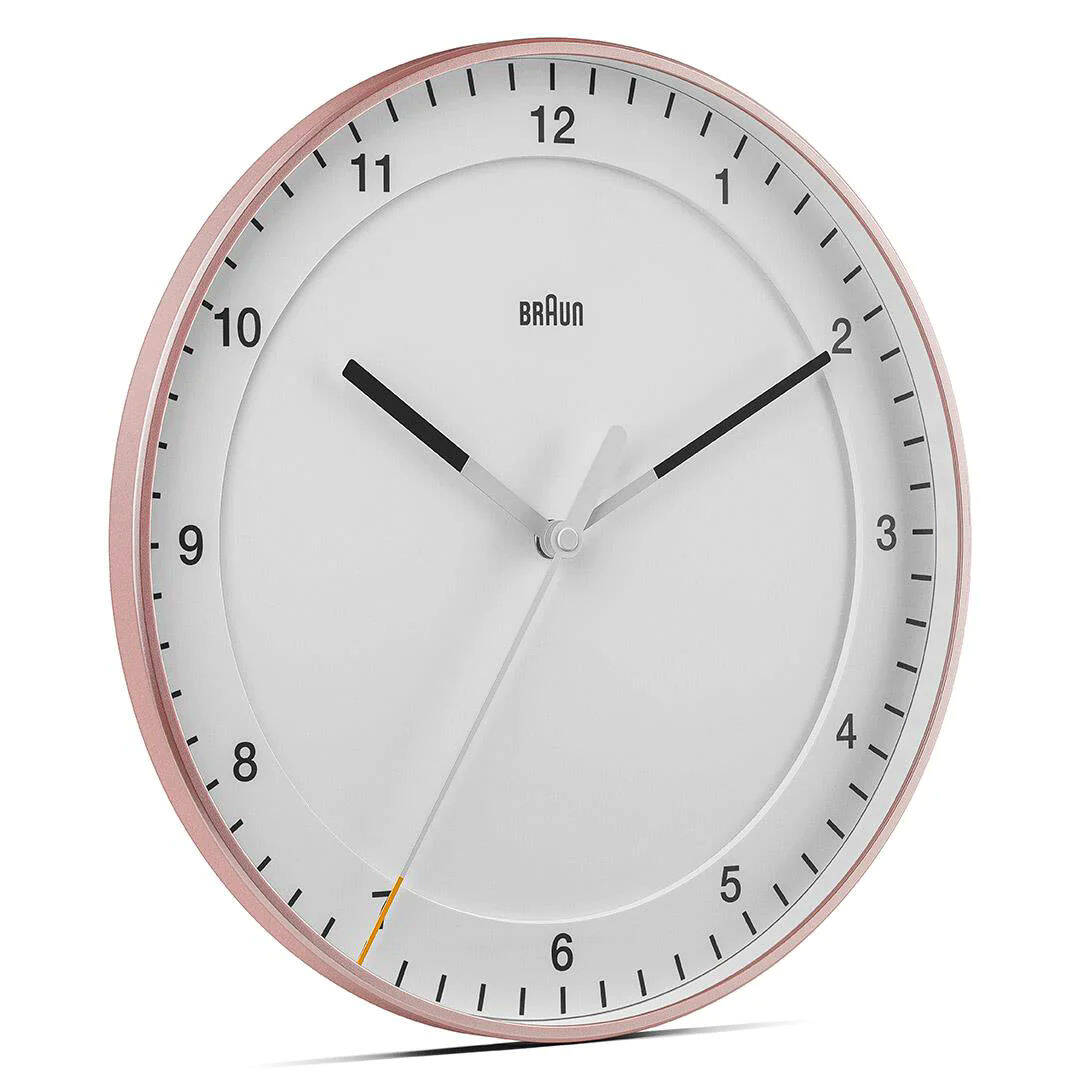 Klasické Okrúhle Nástenné Hodiny Braun BC17PW 30 cm Ružová Rámček