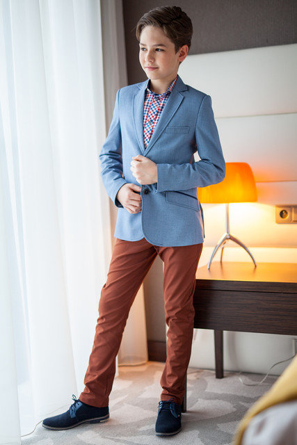 Jankes Koszula WIZYTOWA Chłopięca FALE 140 Kolor wielokolorowy